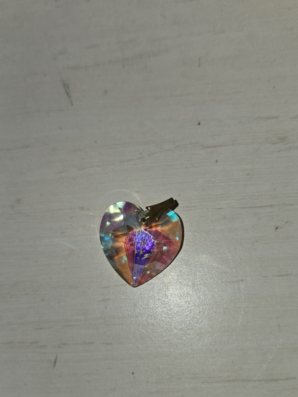 Source Unknown Iridescent Heart Pendant Necklace - Pink Purple Blue Gold